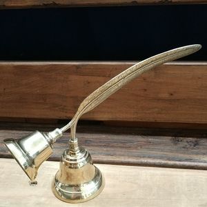 Vtg Feather Handle double brass bell